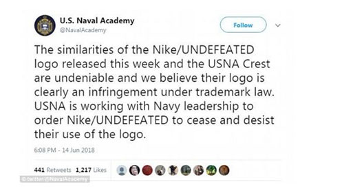 美国海军学院的推特信息